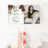 40と素晴らしいグラムバラフローラ誕生日パーティー 横断幕 (インサイチュ)