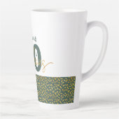 40と素晴らしいグリーンと金ゴールド パーソナライズされた カフェラテマグ (右)