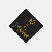 40と素晴らしいゴールドフォイル誕生日ナプキンス スタンダードカクテルナプキン (角)