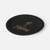 40と素晴らしいゴールドフォイル誕生日 ペーパープレート (アングル)