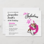 40と素晴らしいシェットランド・ シープドッグピンクスカーフ 招待状 (正面)