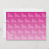 40と素晴らしいシェットランド・ シープドッグピンクスカーフ 招待状 (裏面)