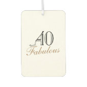 40と素晴らしいスクリプエレガントト誕生日写真 カーエアーフレッシュナー (正面)