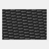 40と素晴らしいスクリプモダントブラック40歳の誕生日 ラッピングペーパーシート (正面3)