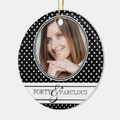 40と素晴らしいスタイリッシュBW水玉模様 セラミックオーナメント (左)