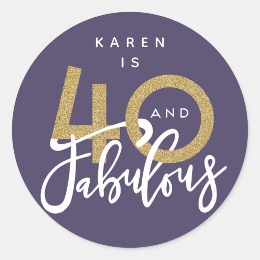 40と素晴らしいステッカー ラウンドシール (正面)