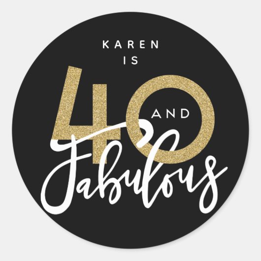 40と素晴らしいステッカー ラウンドシール (正面)