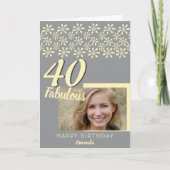 40と素晴らしいデイジーフラワーウォーターのカラー写真 カード (正面)