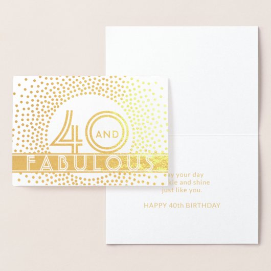 40と素晴らしいハッピーバースデーシックヴィンテージデコ 箔カード (ディスプレー)
