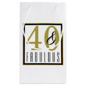 40と素晴らしいバースデーパーティーお祝い スモールペーパーバッグ (裏面)