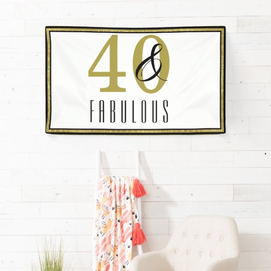40と素晴らしいバースデーパーティーお祝い 横断幕 (インサイチュ)