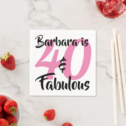 40と素晴らしいパーソナライズされた誕生日パーティー スタンダードカクテルナプキン (インサイチュ)