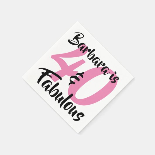 40と素晴らしいパーソナライズされた誕生日パーティー スタンダードカクテルナプキン (角)