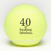 40と素晴らしいパーソナライズされた誕生日 テニスボール (正面)