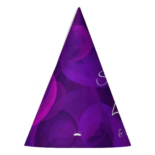 40と素晴らしいパープルエレガント誕生日 パーティーハット (左)