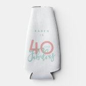 40と素晴らしいピンクのガーリー誕生日 ボトルクーラー (正面)