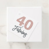 40と素晴らしいピンクのグリッター誕生日パーティー フェイバータグ (インサイチュ)
