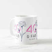 40と素晴らしいピンクのフローラ40th誕生日パーティー コーヒーマグカップ (正面左)