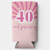 40と素晴らしいピンクの写真の誕生日 スリム缶クーラー (正面)