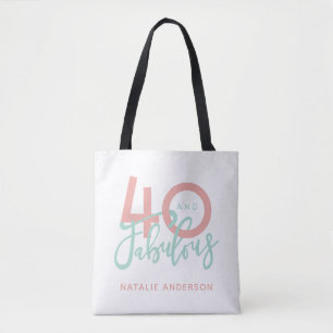 40と素晴らしいピンクの誕生日パーティーのトートバッグ トートバッグ