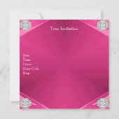 40と素晴らしいピンクエキゾチック動物ジュエル誕生日 招待状 (裏面)