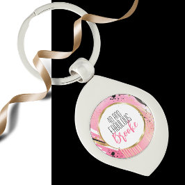 40と素晴らしいピンクブラック洗練さエレガントれた キーホルダー