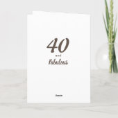 40と素晴らしいピーチピンクの水色の写真 カード (裏面)