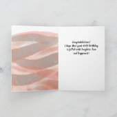 40と素晴らしいピーチピンクの水色の写真 カード (内部)