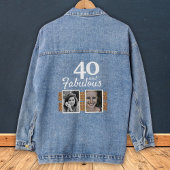 40と素晴らしいフェイクグリッター2写真40歳の誕生日 デニムジャケット