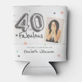40と素晴らしいフォイルのバルーンスターフォト誕生日 缶クーラー (正面)