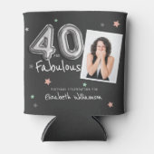40と素晴らしいフォイルのバルーンスターフォト誕生日 缶クーラー (正面)