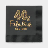 40と素晴らしいフォーティート誕生日パーソナライズされた名 箔ナプキン (正面)