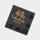 40と素晴らしいフォーティート誕生日パーソナライズされた名 箔ナプキン (左)