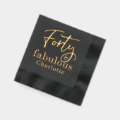 40と素晴らしいフォーティート誕生日パーソナライズされた名 箔ナプキン (左)