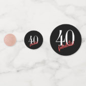 40と素晴らしいブラックとバラ金ゴールドグリッター コンフェッティ (裏面)