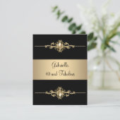 40と素晴らしいブラックコーヒートリム誕生日パーティー 招待状 (スタンド正面)