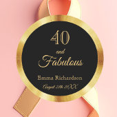 40と素晴らしいブラック金ゴールド名 ラウンドシール