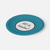 40と素晴らしいブルーの水玉模様 ペーパープレート (アングル)