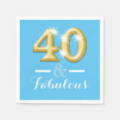 40と素晴らしいブルーの誕生日 スタンダードカクテルナプキン (正面)