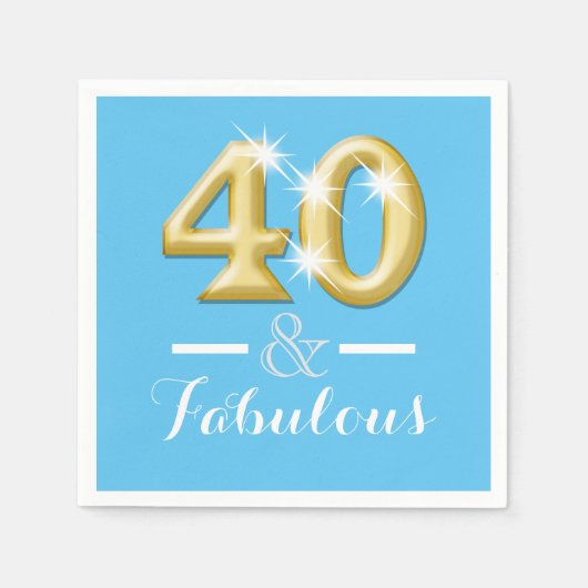 40と素晴らしいブルーの誕生日 スタンダードカクテルナプキン (正面)