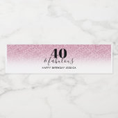 40と素晴らしいホットピフェイクンクグリッター誕生日パーティー ペットボトルラベル (シングルラベル)