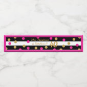 40と素晴らしいホットピンク白黒金ゴールド ペットボトルラベル (シングルラベル)