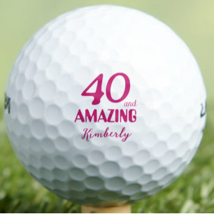 40と素晴らしいママの贈り物 – ピンク40歳の誕生日 ゴルフボール
