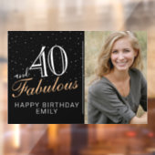 40と素晴らしいモダンブラック40th誕生日の写真 ウィンドウサイン (シート2)