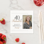40と素晴らしいモダン誕生日写真 スタンダードカクテルナプキン (インサイチュ)