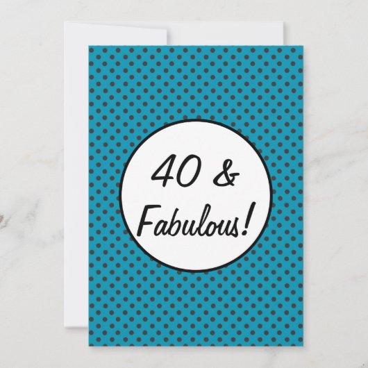 40と素晴らしいレトロ水玉模様 招待状 (正面)