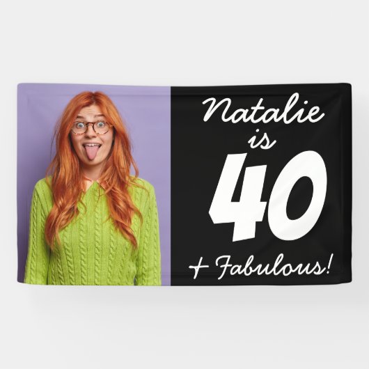 40と素晴らしい写おもしろい真パーソナライズされた誕生日 横断幕 (横)