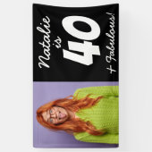 40と素晴らしい写おもしろい真パーソナライズされた誕生日 横断幕 (縦)