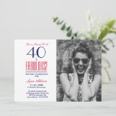 40と素晴らしい写真40th誕生日パーティー 招待状 (スタンド正面)