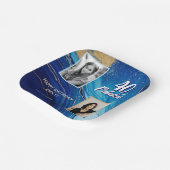 40と素晴らしい大理石グリッター2フォト誕生日 ペーパープレート (傾斜あり)